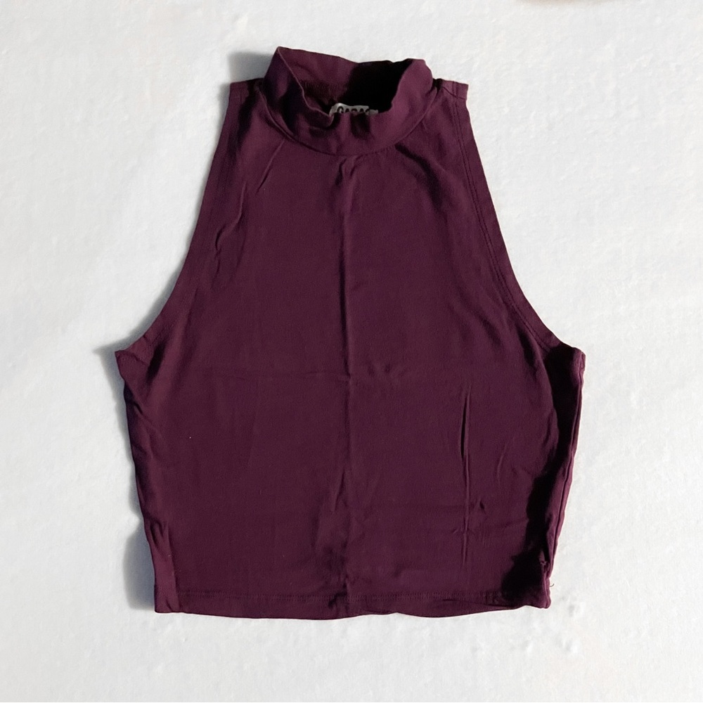 Cropped mockneck top